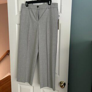 Rachel Zoe gray with white stripe pants. Size 10.